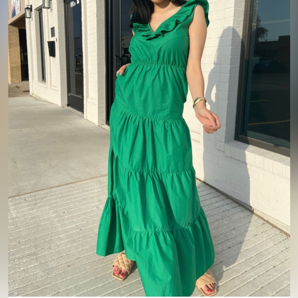 Emerald green Maxi dress NWT